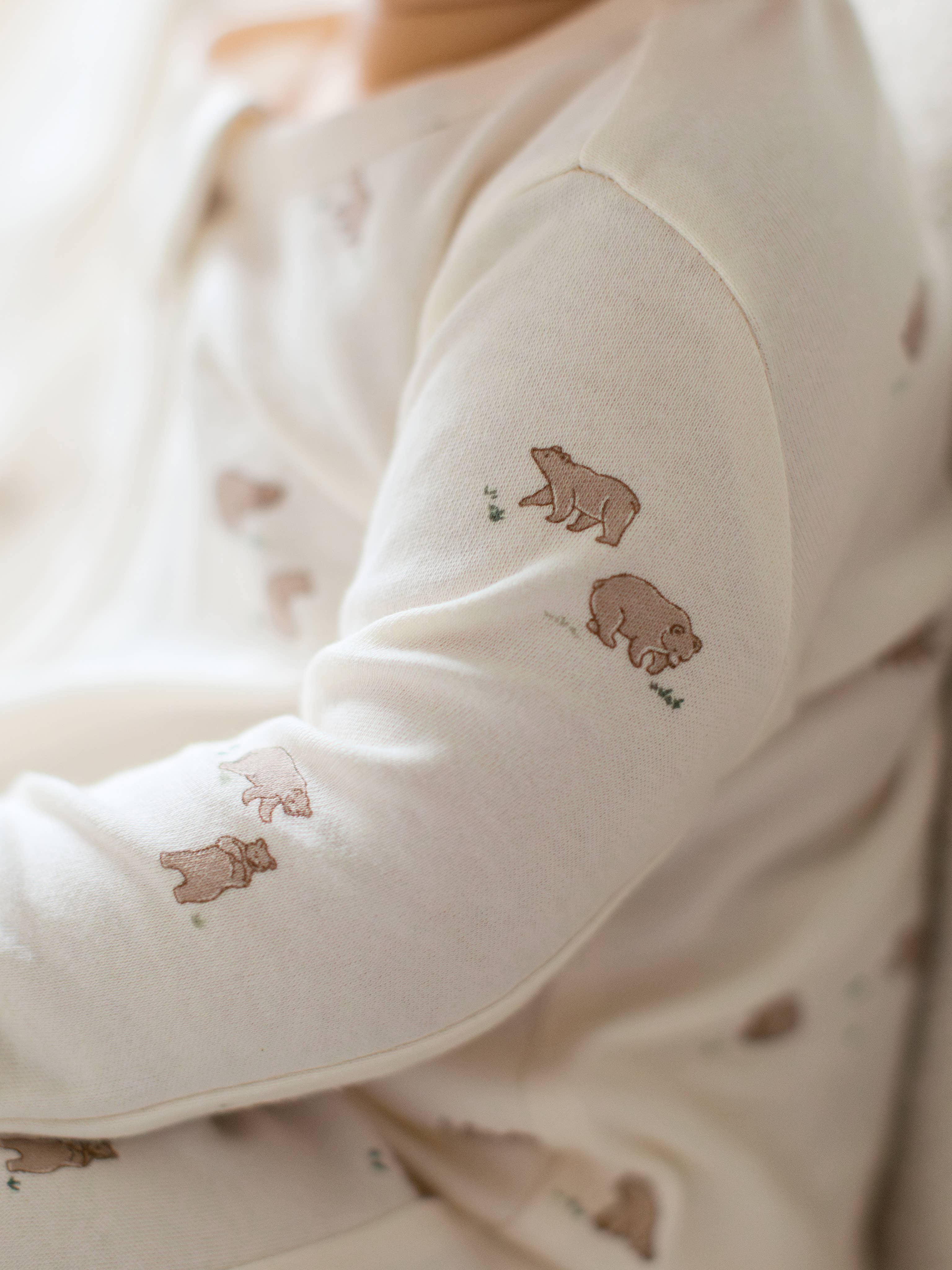 Peyton Zippered Footie - Bear / Truffle + Thyme