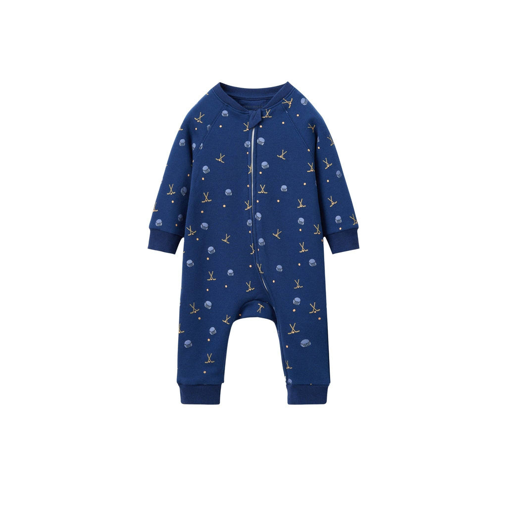 Baby Fleece Organic Cotton Bodysuit-Hockey