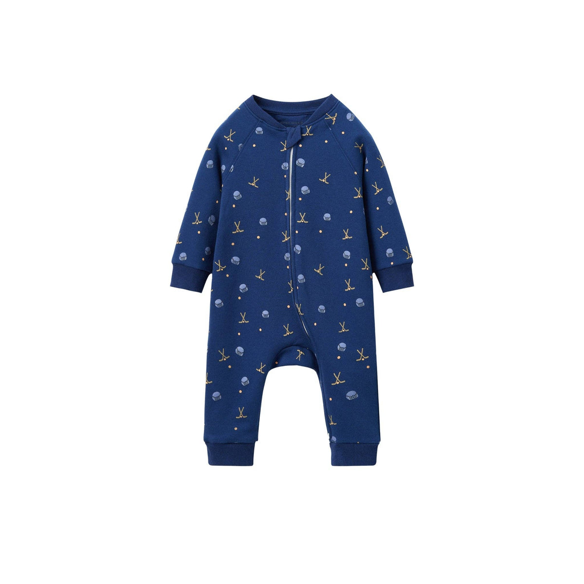 Baby Fleece Organic Cotton Bodysuit-Hockey