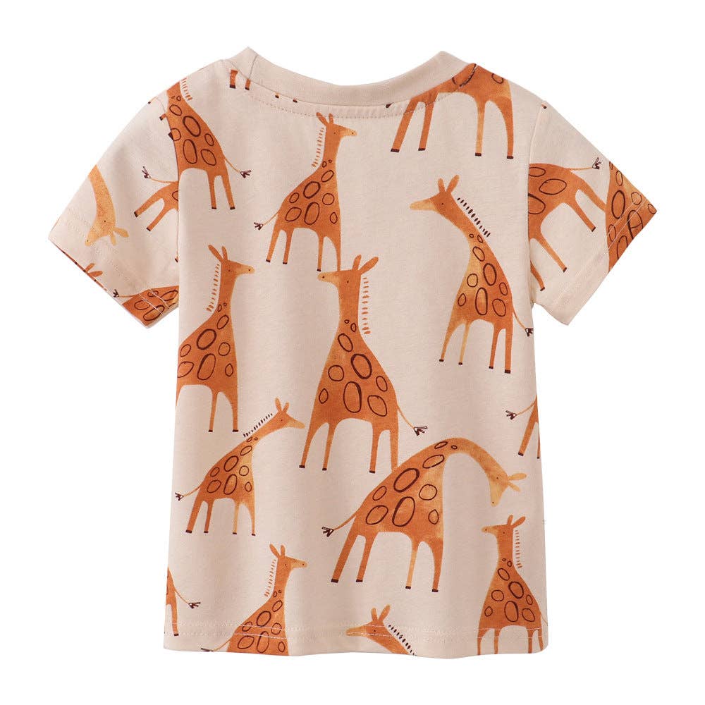 Cute Cartoon Cotton Kids T-Shirt Short Sleeve Casual Top: 2827 / 6T (130cm)