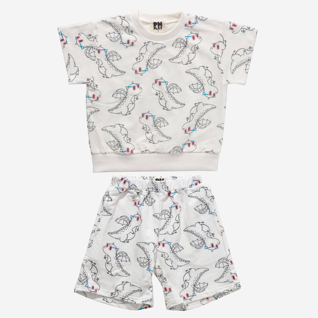 Print Boy Sweatshirt Set: Dragons