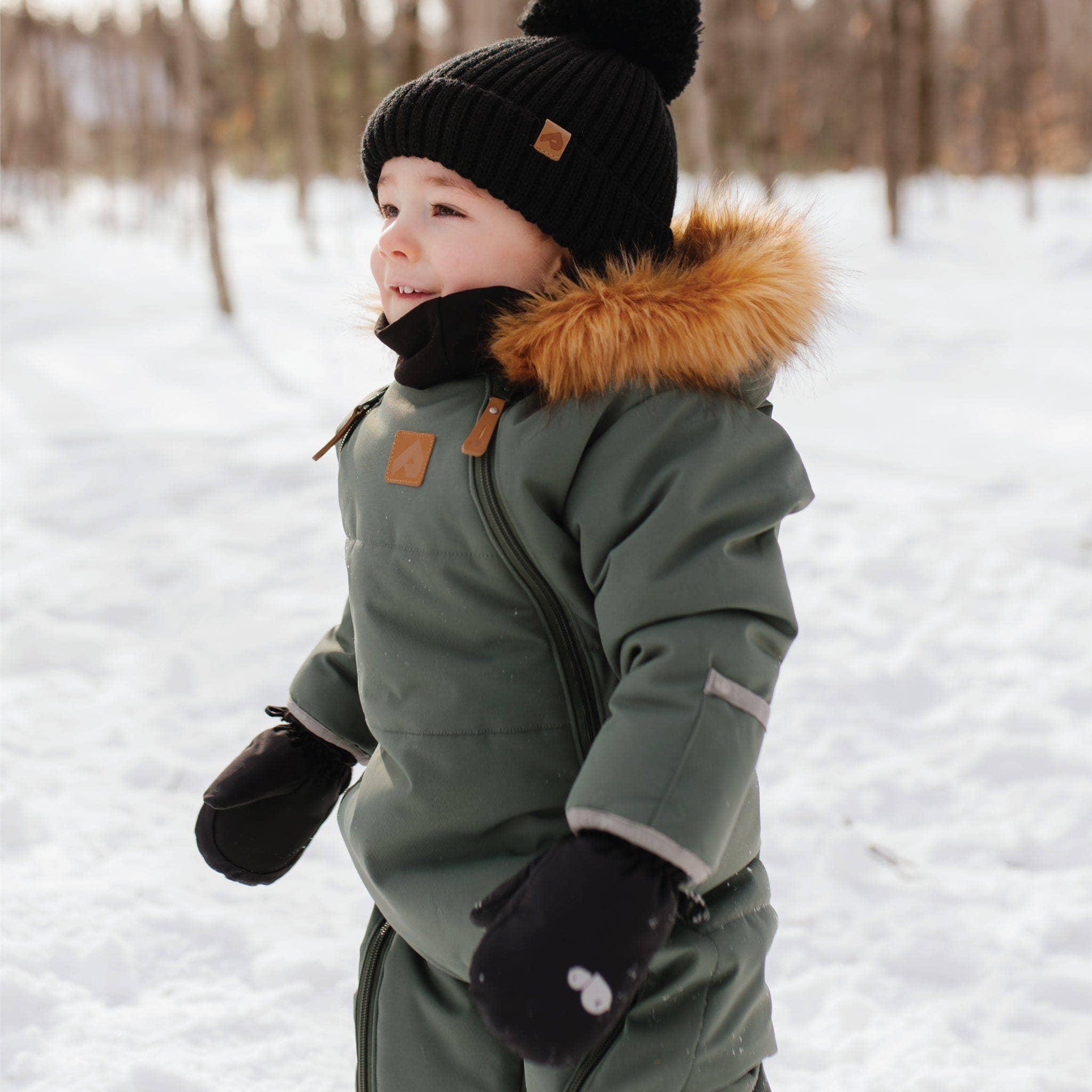 One piece baby snowsuit - Hunter textured: 6M