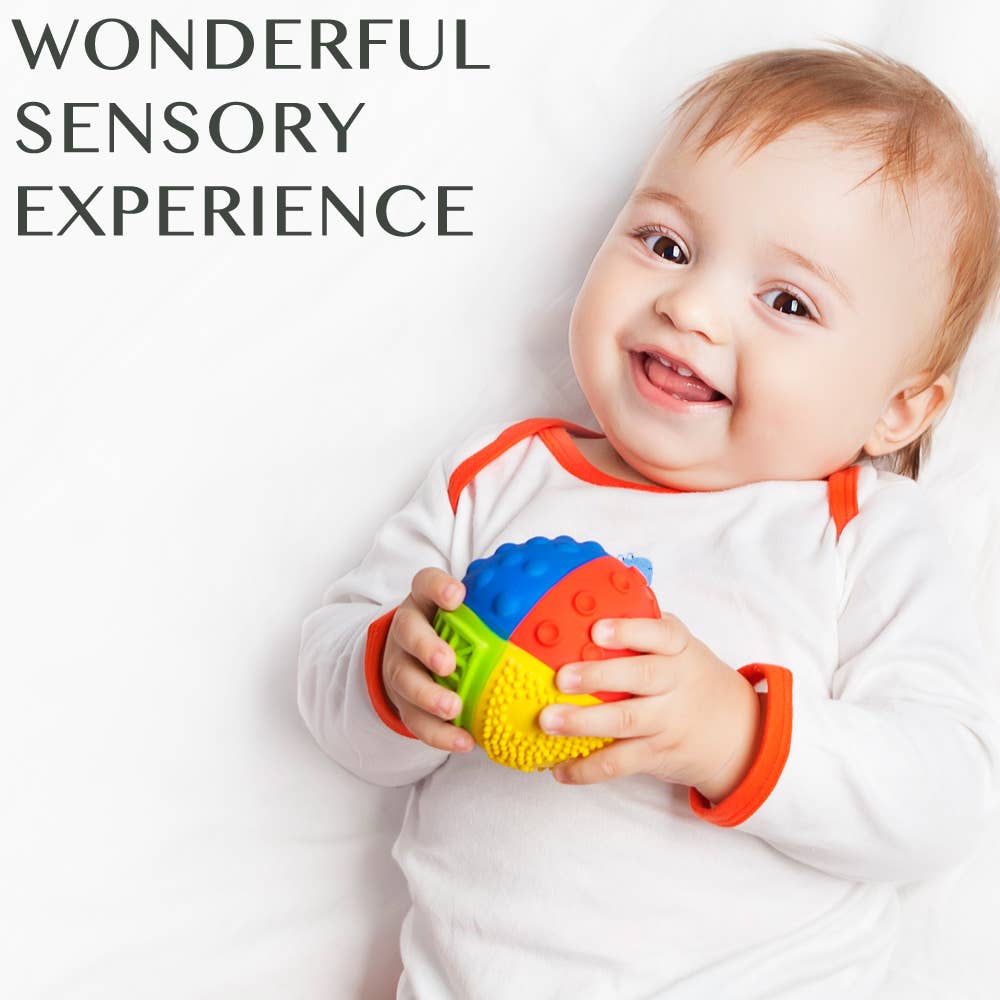 Natural Rubber 3" Sensory Ball Rainbow, Eco-Friendly