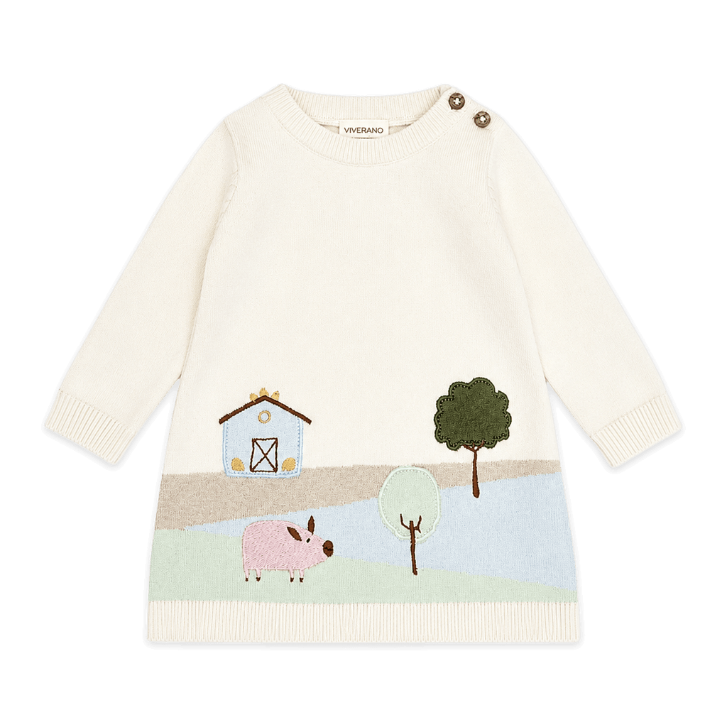 Farm House Organic Cotton Baby Knit Tunic Dress Natural