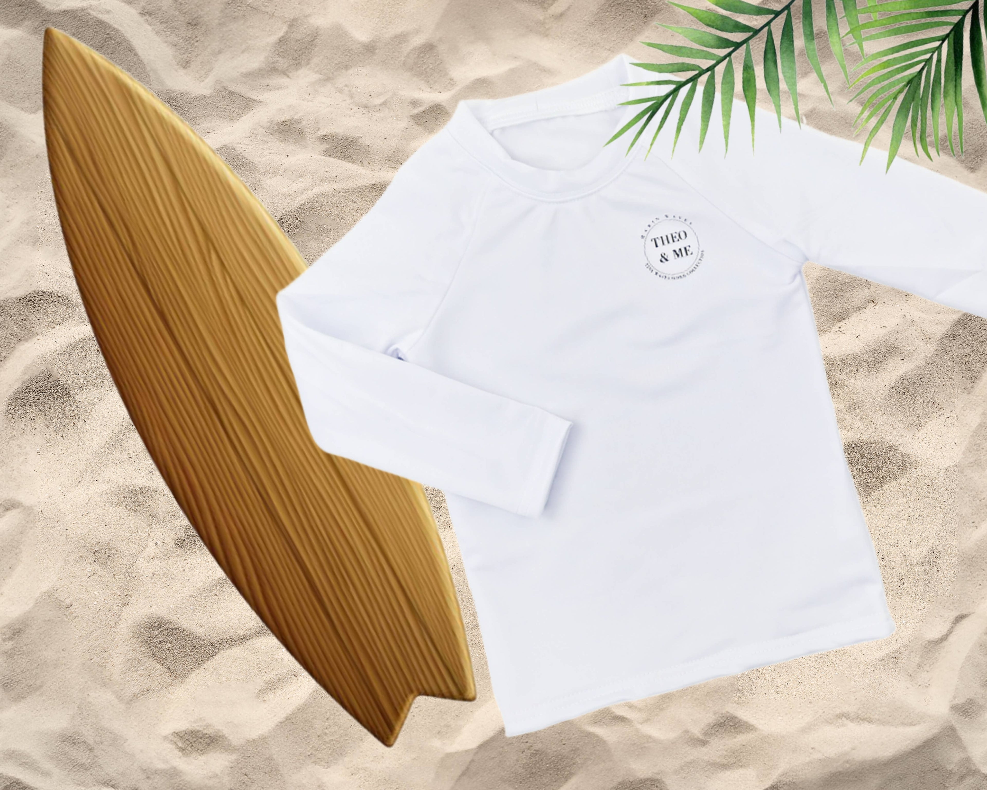 Boys Rash Guard Swim Shirt - White