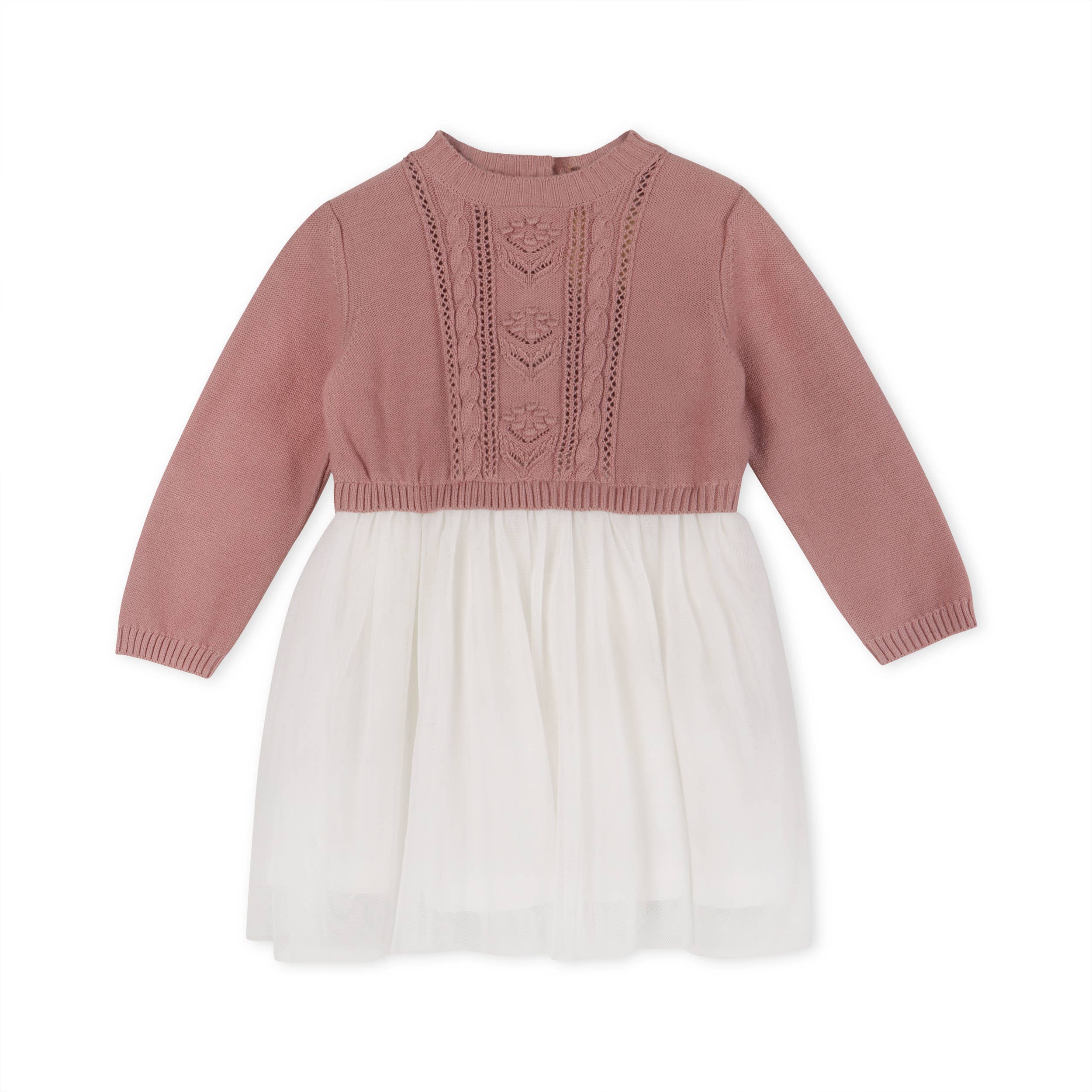 Cable Floral Sweater Knit Top & Tutu Baby Dress Organic : Teal Blue