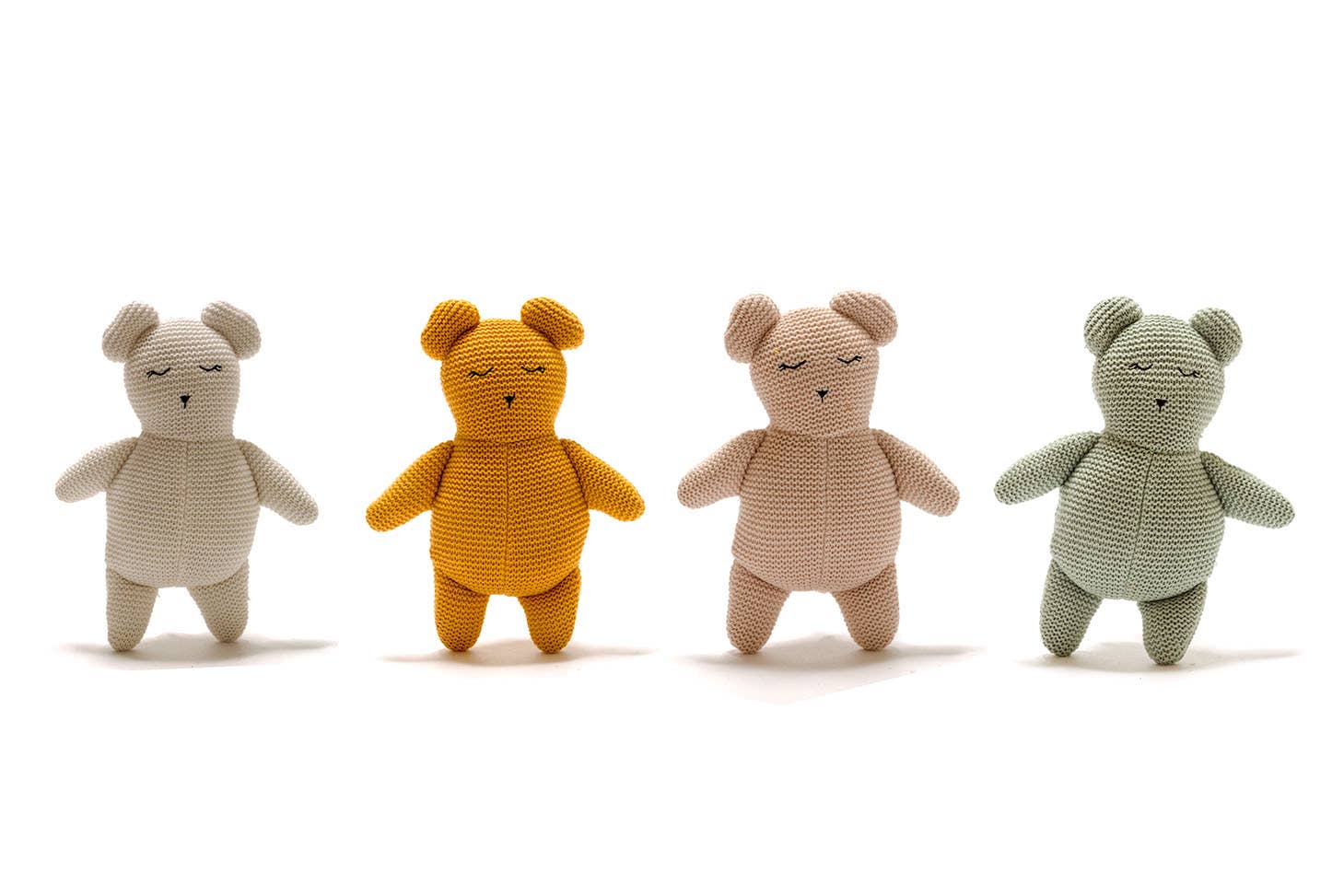 Ours en peluche blanc tricoté en coton biologique