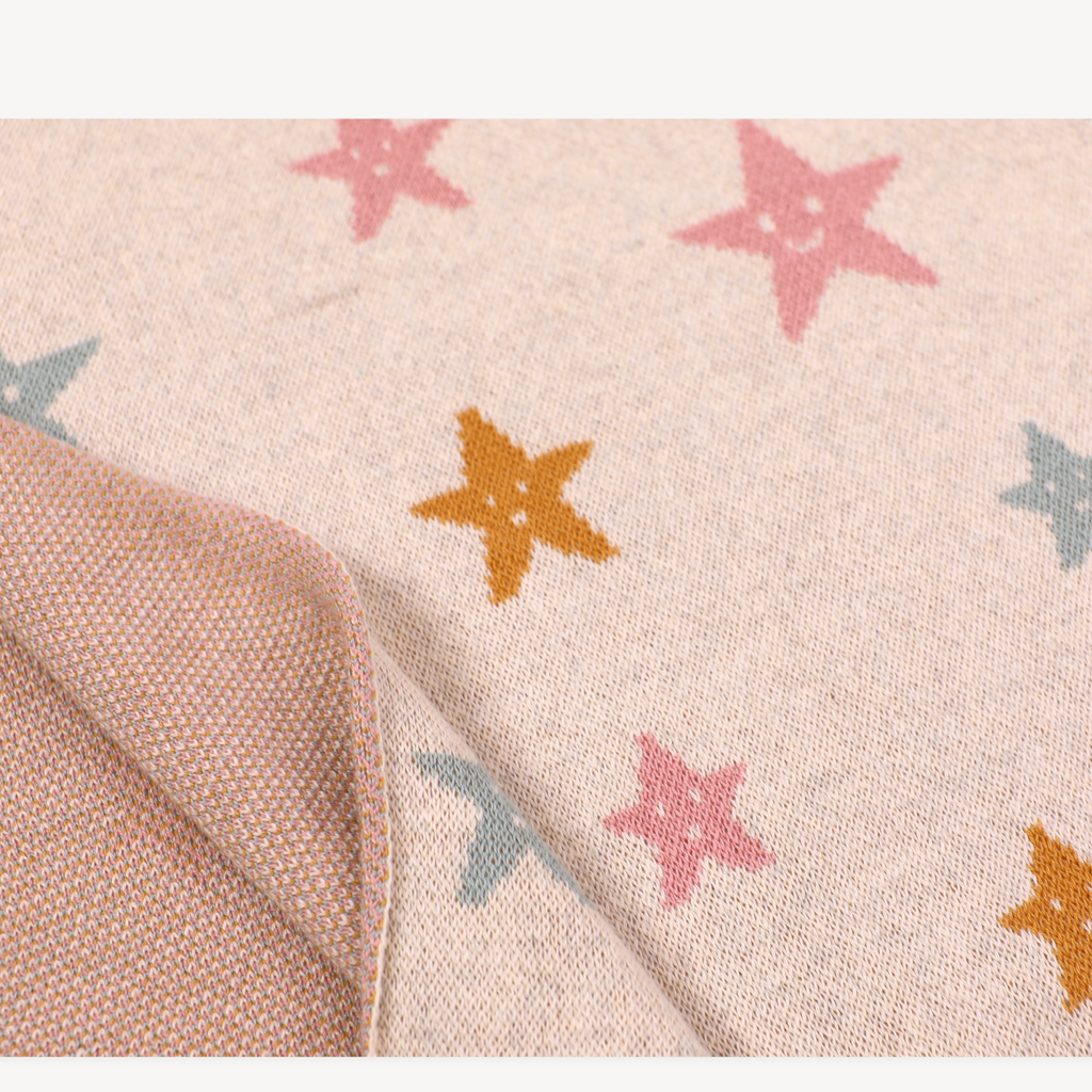 Stars - Organic Cotton Jacquard Sweater Knit Baby Blanket: One Size