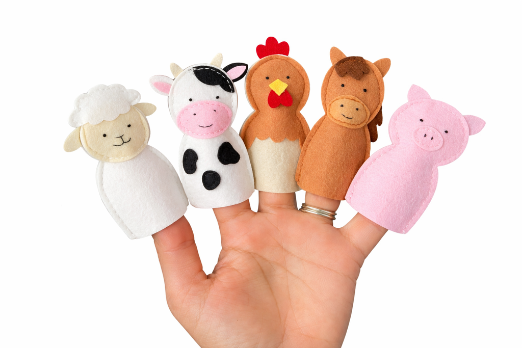 Farm Animal Finger Puppets – Set of 5