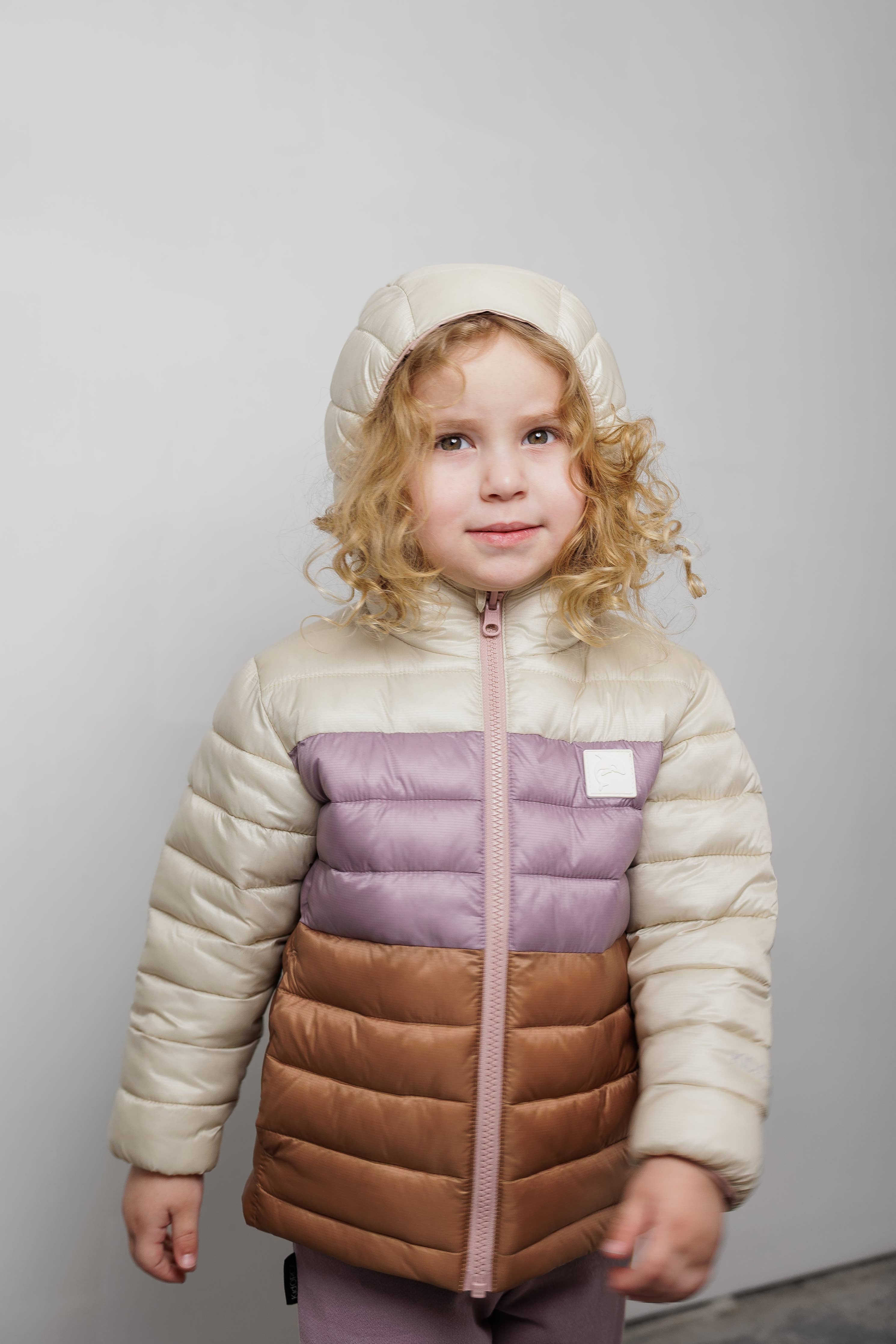 Kids Puffer Jacket - Porteau Reversible Waterproof - Fall/Winter - Dusty Rose