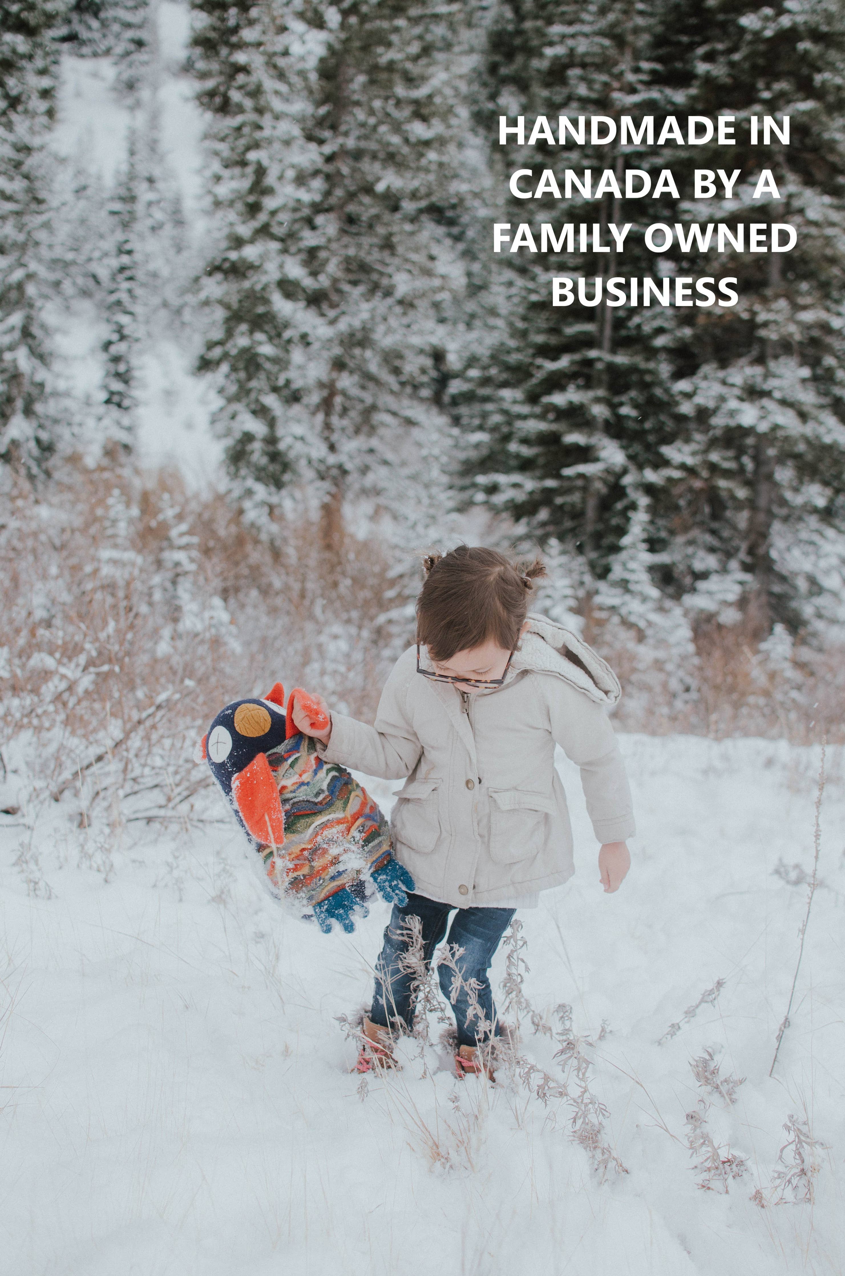 Moose Puppet | Reclaimed Wool: 12 inch height (30.5 cm).