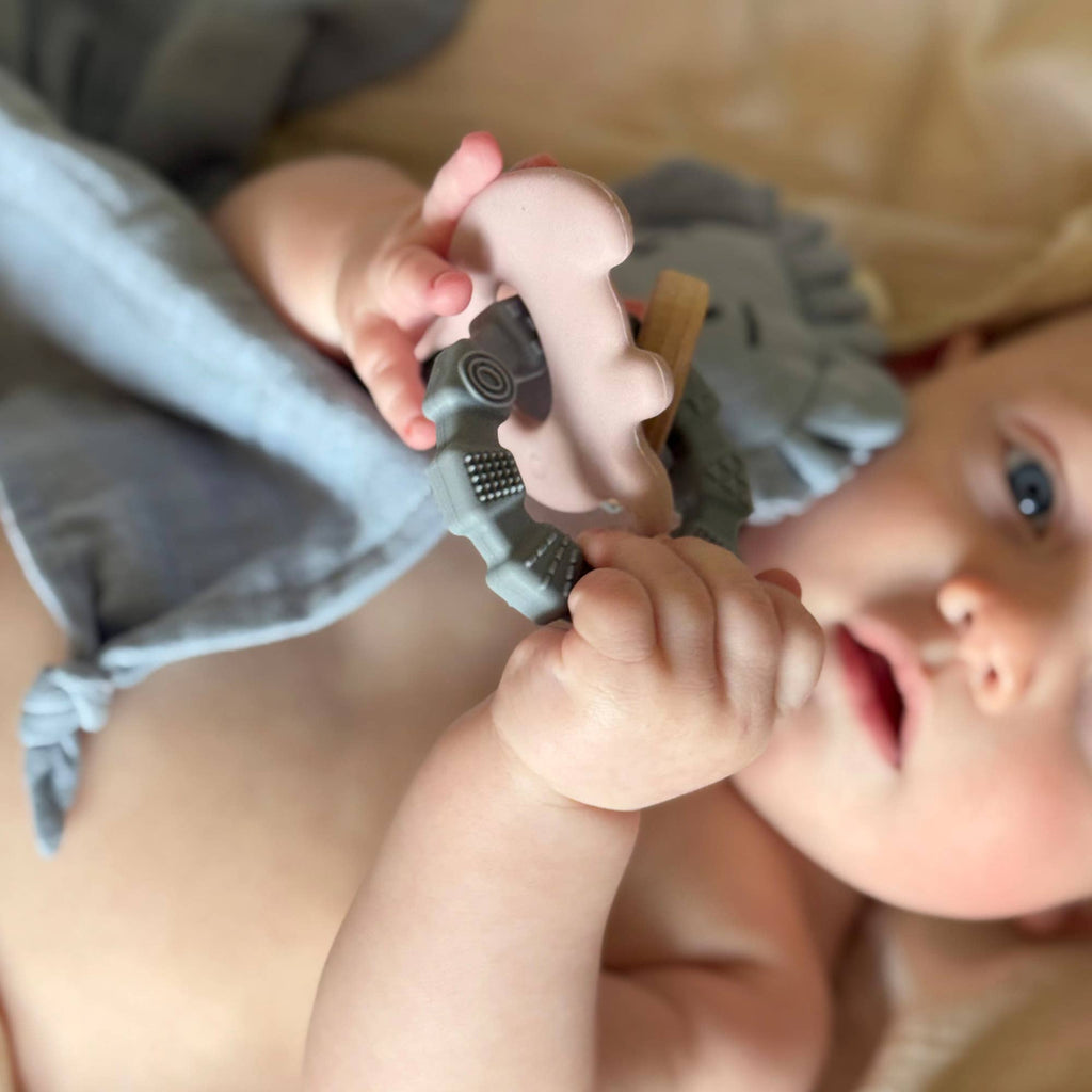 Baby Silicone Teether Toy Elephant Pale Mauve