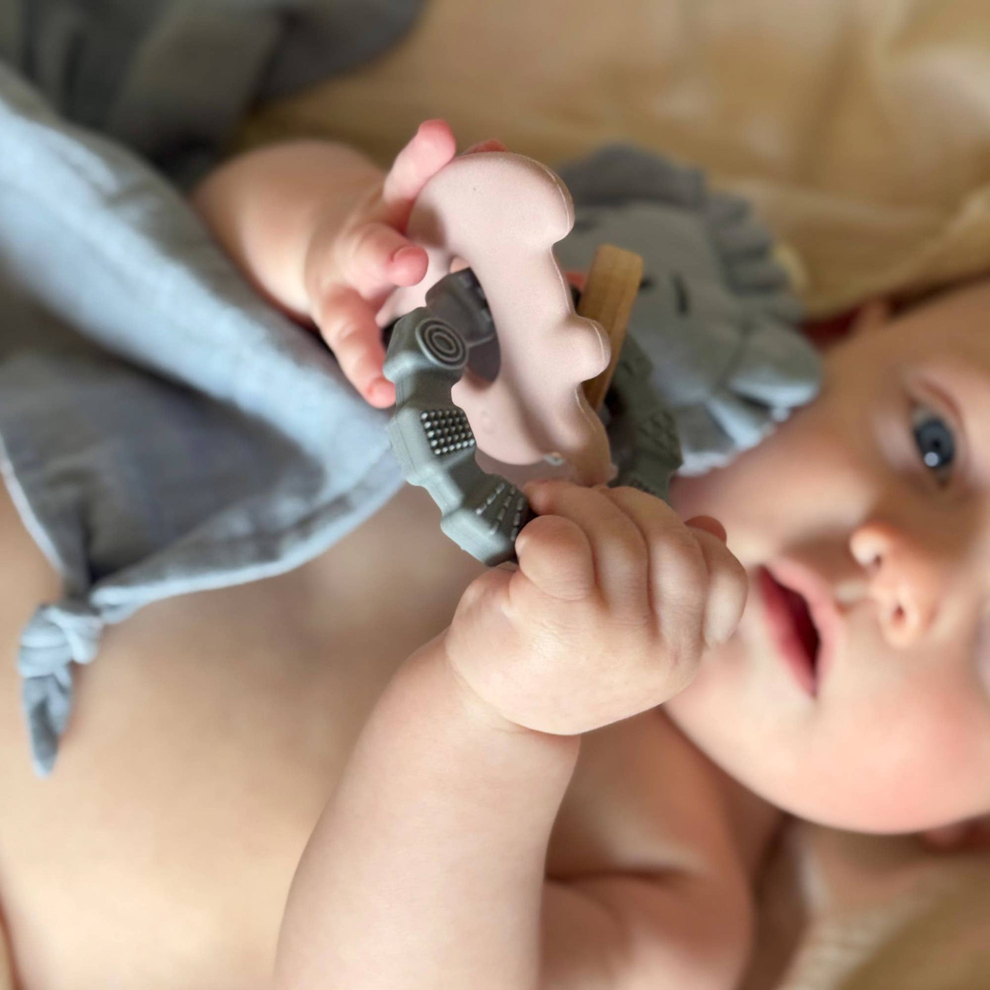 Baby Silicone Teether Toy Elephant Pale Mauve