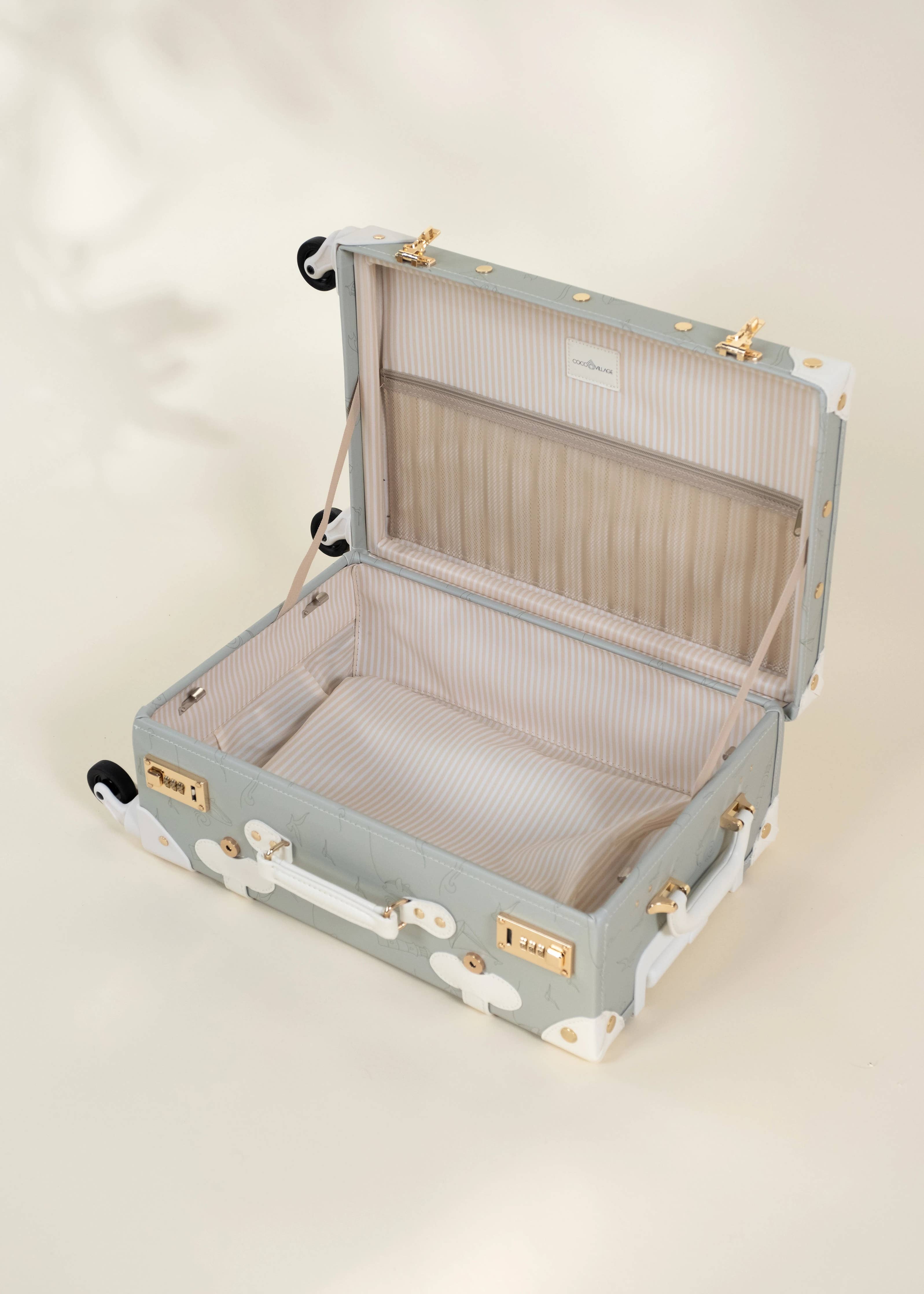 Vegan Leather Carry-On Suitcase - Ocean