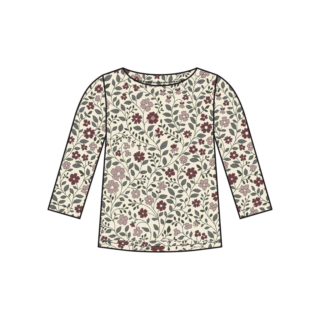 Ryle Snap Shoulder Top: Betty Floral / Purple + Olive / 12-18M