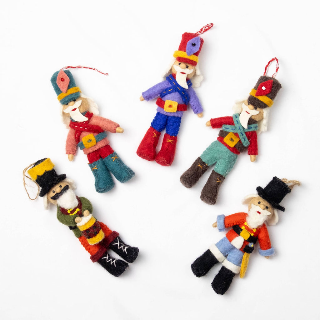 Holiday Ornament Felt Nutcrackers 5 Assorted