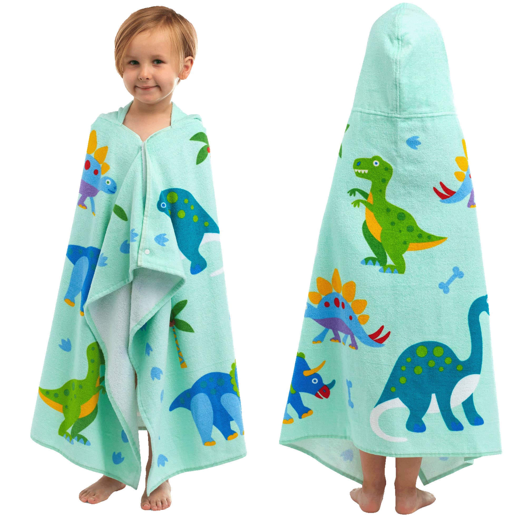 Dinosaur Land Hooded Beach Towel