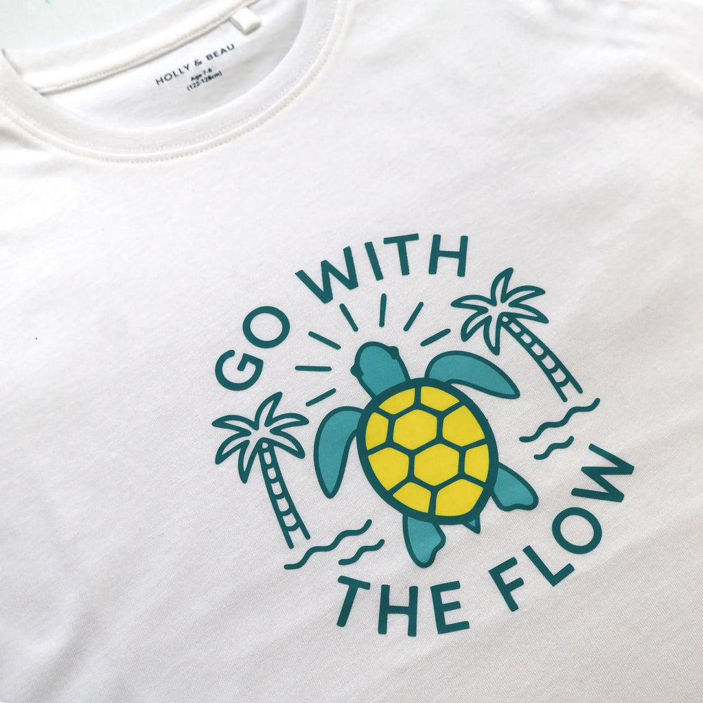 Organic Cotton White Turtle Kids T-shirt