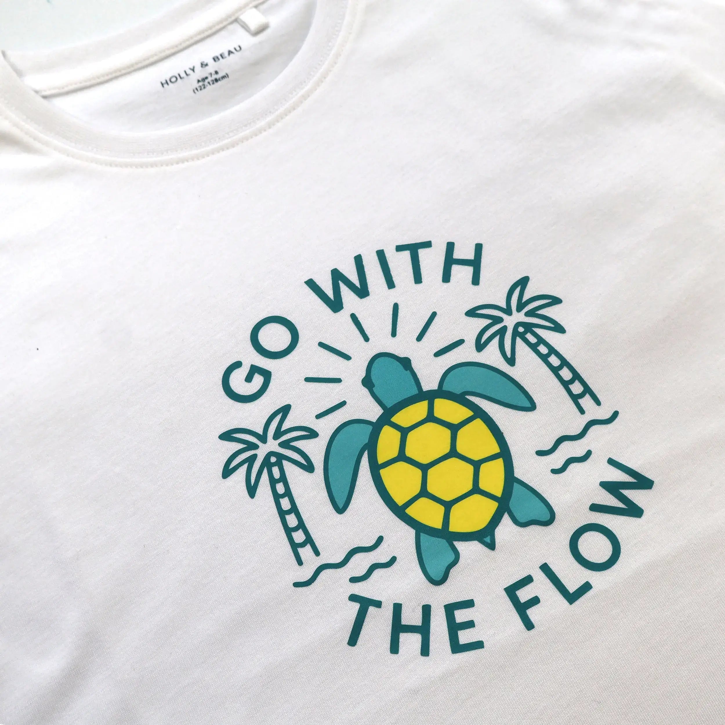 Organic Cotton White Turtle Kids T-shirt