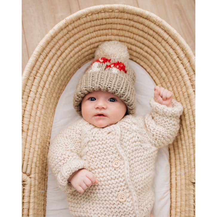 Mushroom Hand Knit Beanie Hat Baby & Kids