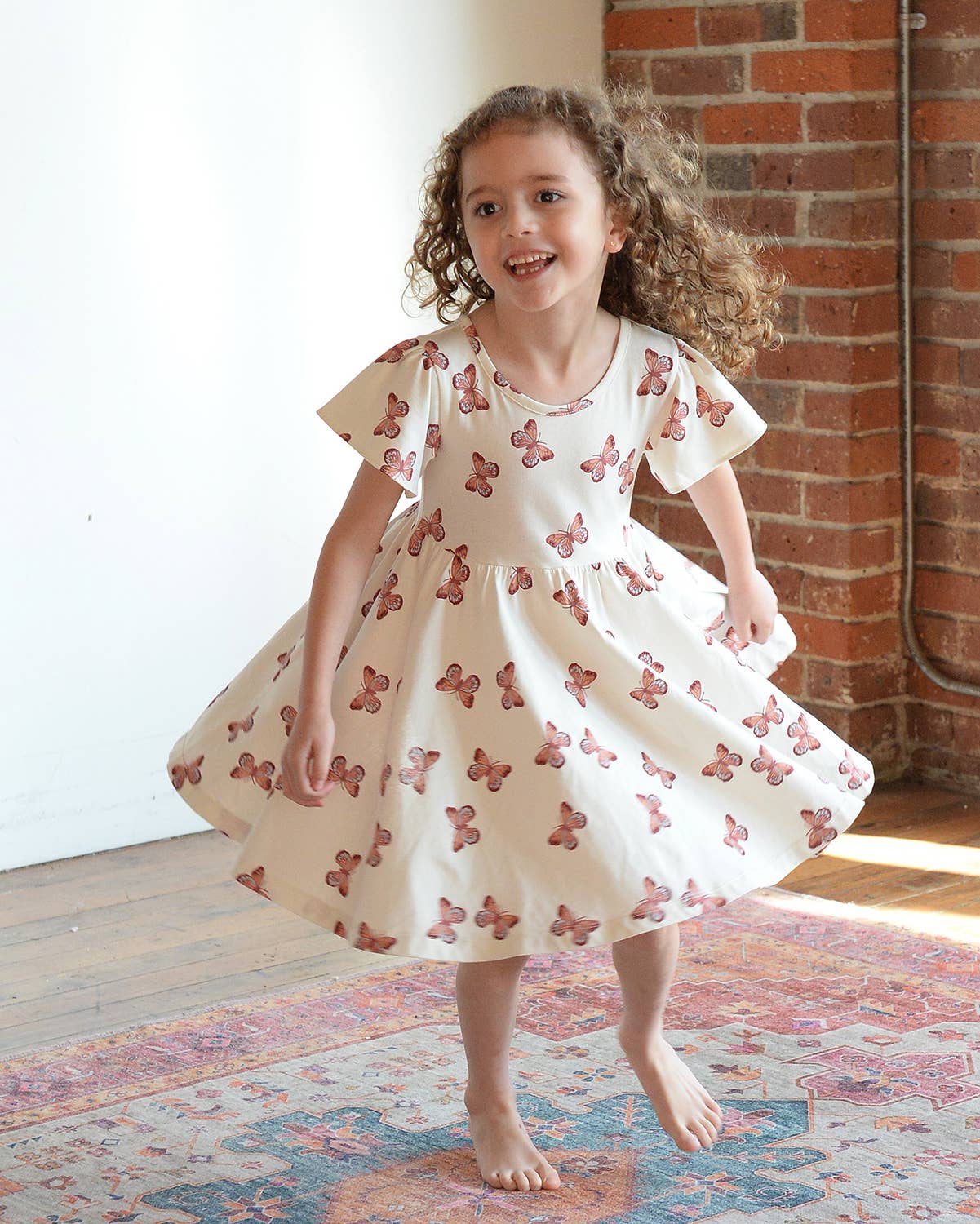 Girl Spring Twirl Dress- Butterflies