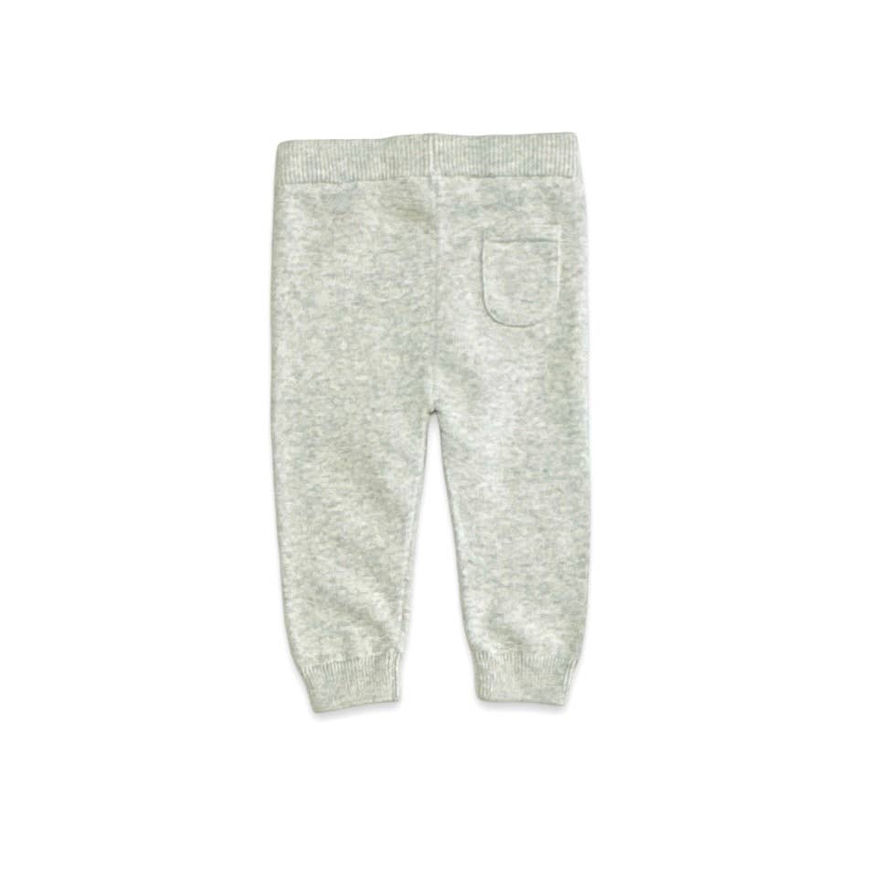 Frenchie Puppy Jacquard Knit Baby Set Organic: Pearl Grey Heather