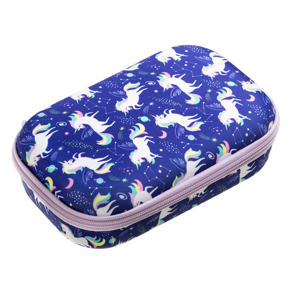 ZIPIT Colorz Storage Box, Pencil Box, Blue Unicorns