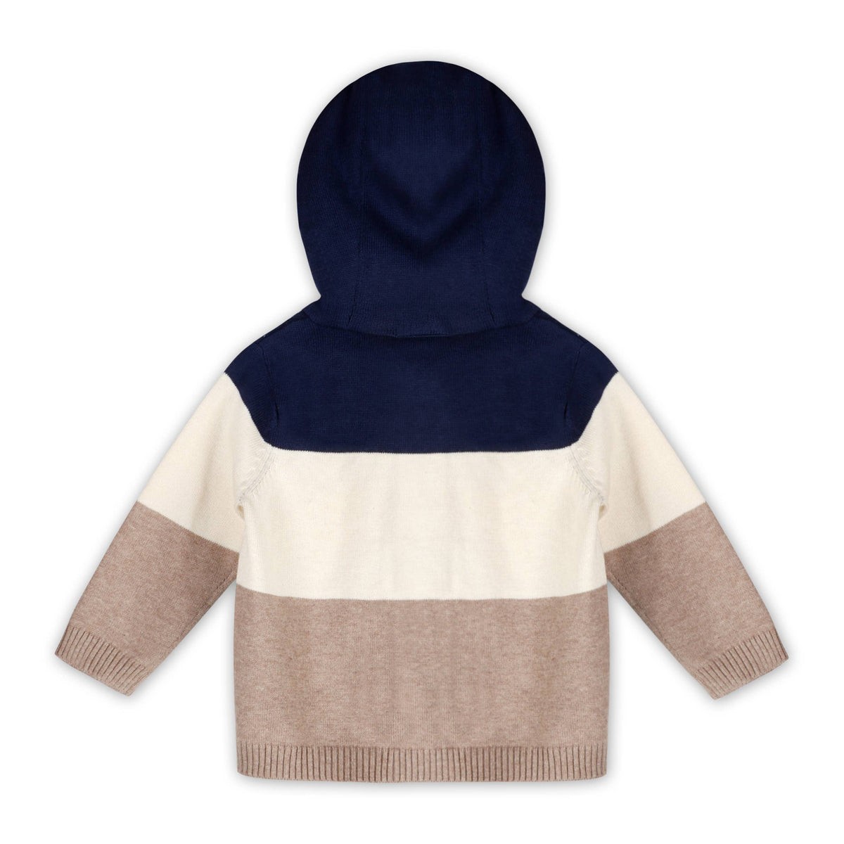 Lion Farm Truck Organic Cotton Knit Baby Hooded Jacket: Navy