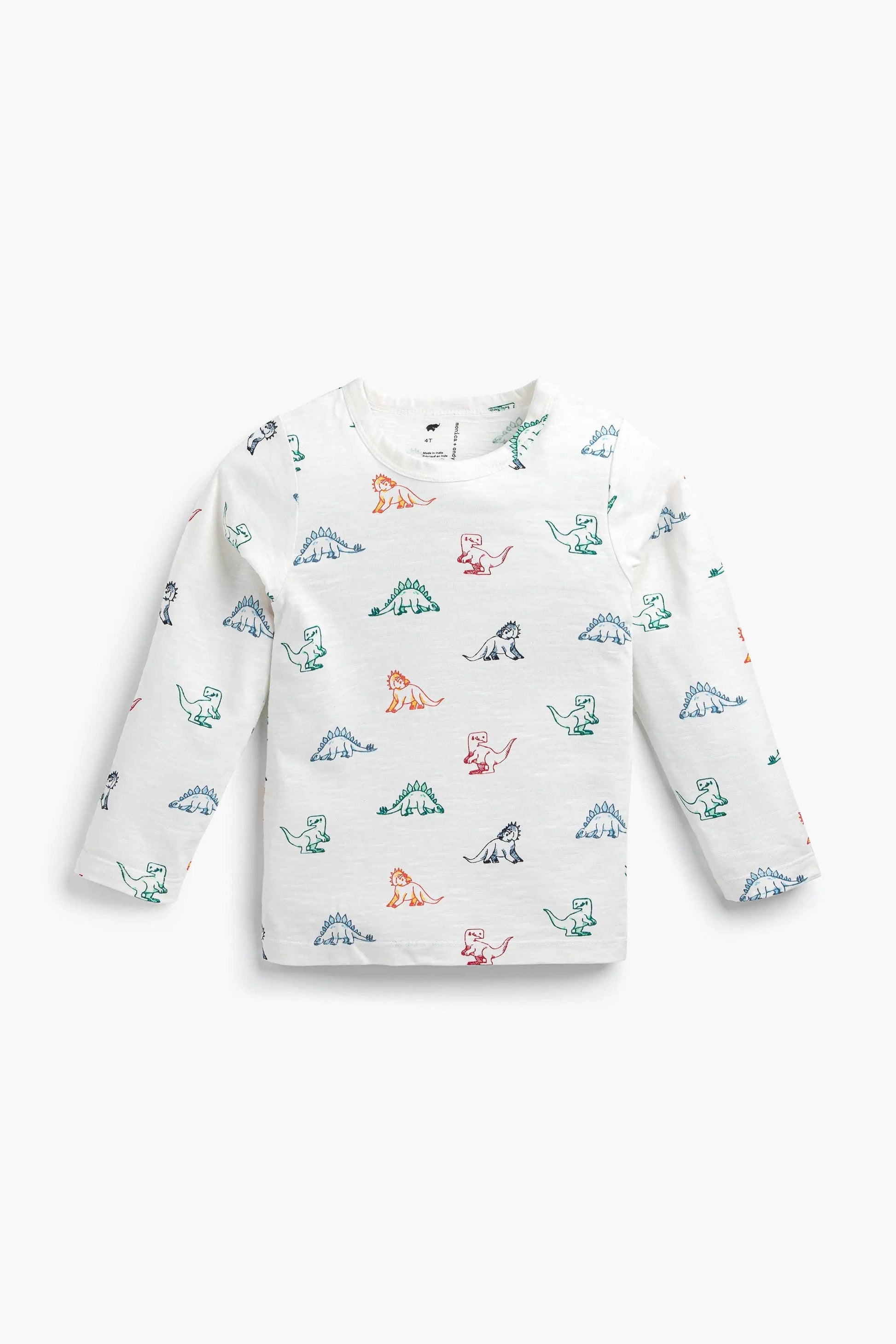 Long Sleeve Crewneck Tee Primary Dinos