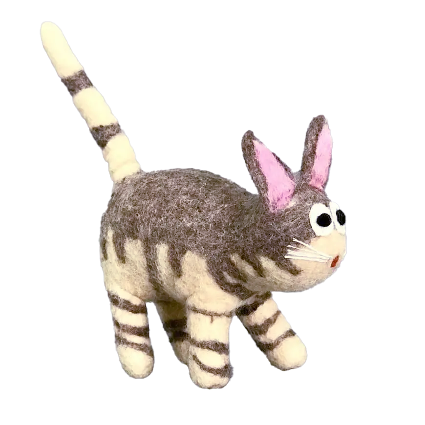 Toys - Cat - Light Gray Striped
