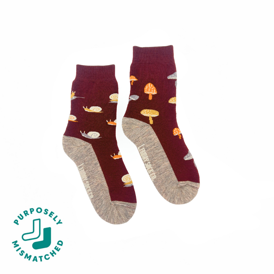 Kid's Mushroom Merino Crew Socks - Premium Made in Italy