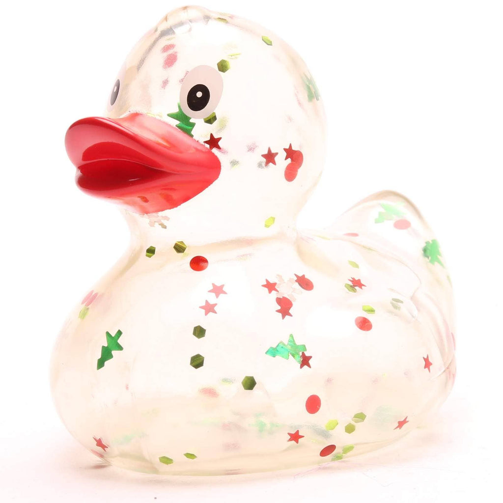 Bath duck Xmas glitter - red beak