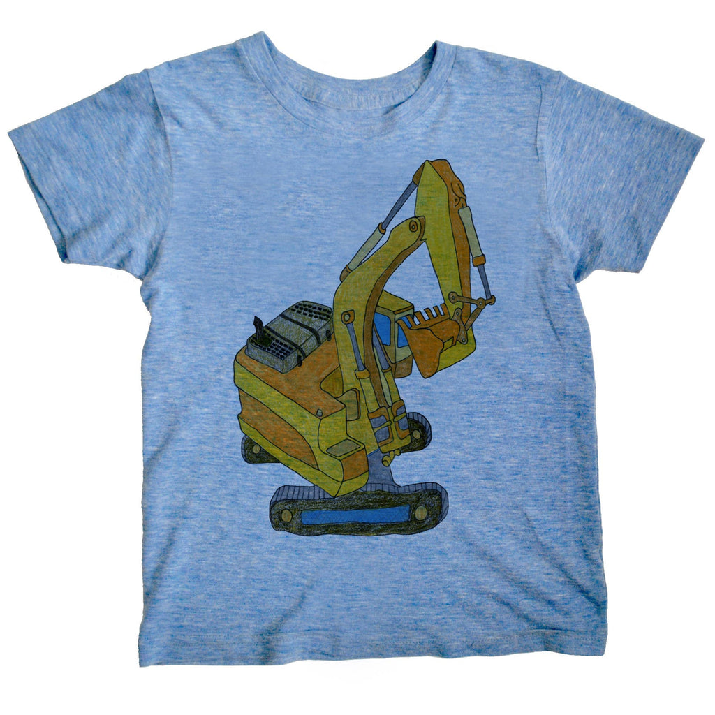 Digger - Kids Triblend Tee: Blue / 6 - 12 Months