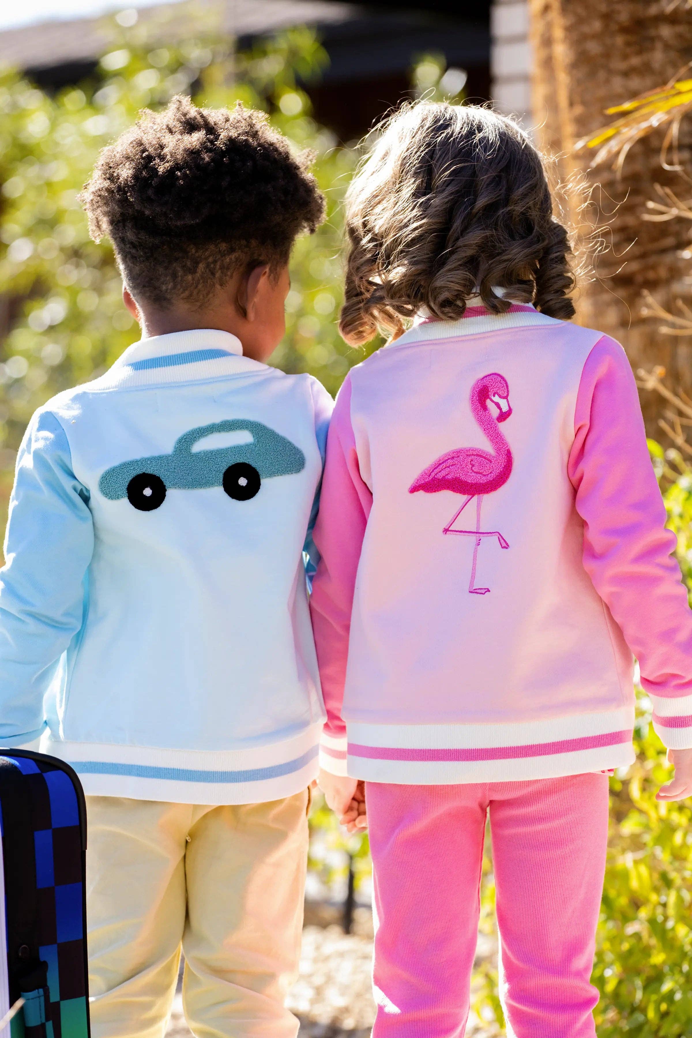 Zip Bomber Jacket Blue Classic Cars