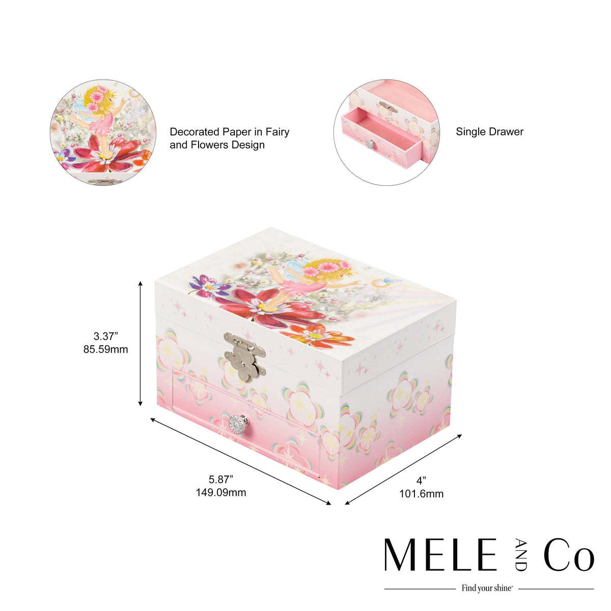 Musical Fairy Jewelry Box: White/pink / Swan Lake