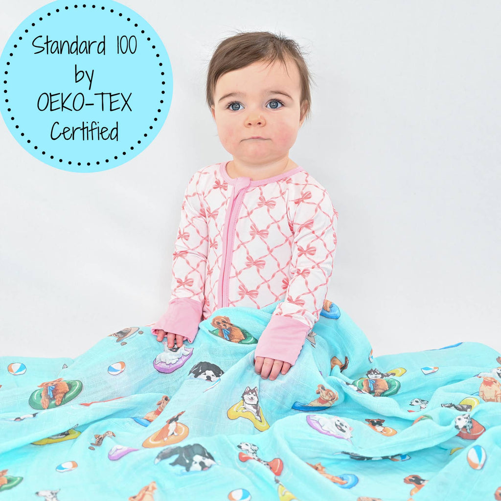 Couverture d'emmaillotage pour bébé Poolside Pups
