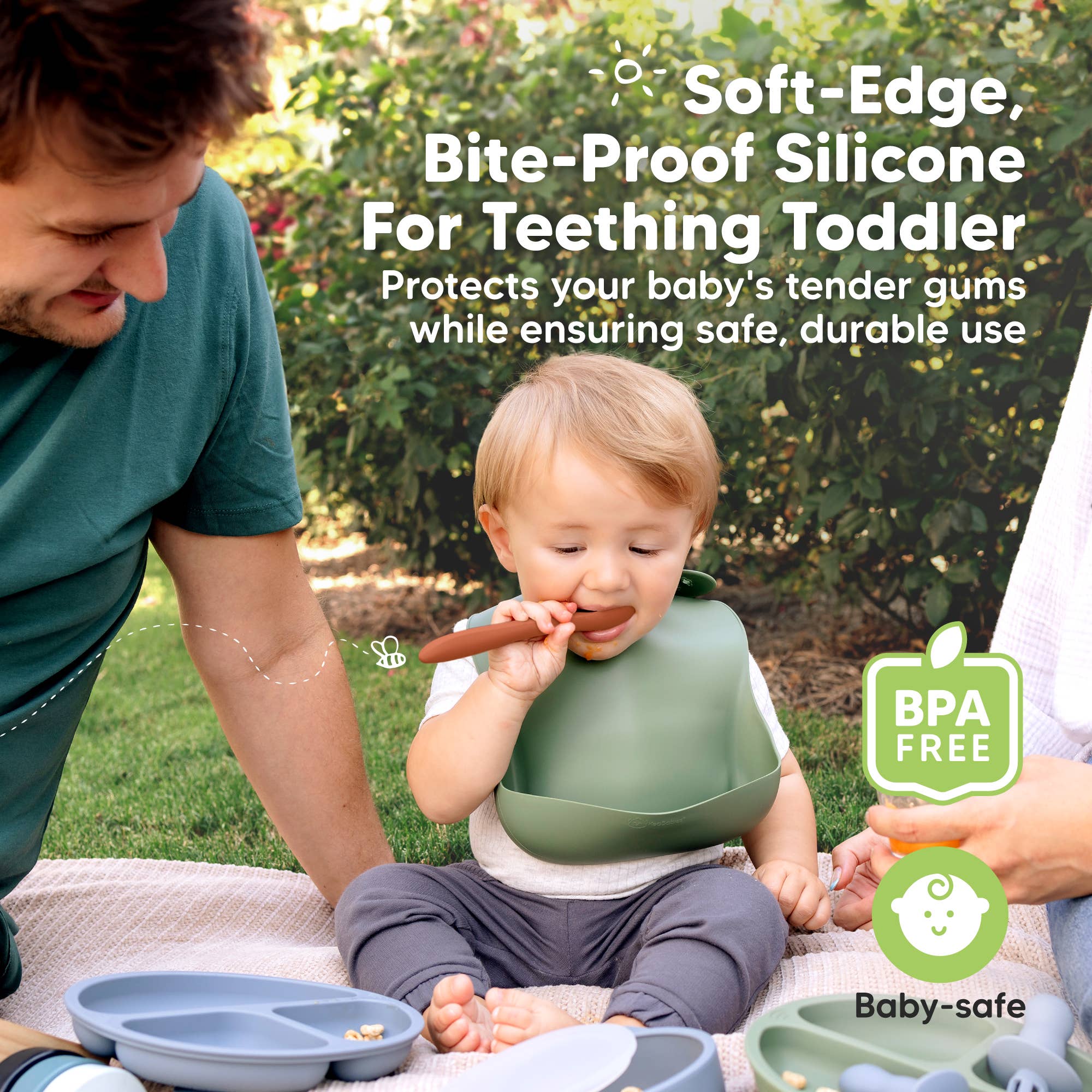 3-Pack Prep Silicone Baby Spoons for Toddlers 6-24 months: Terracotta