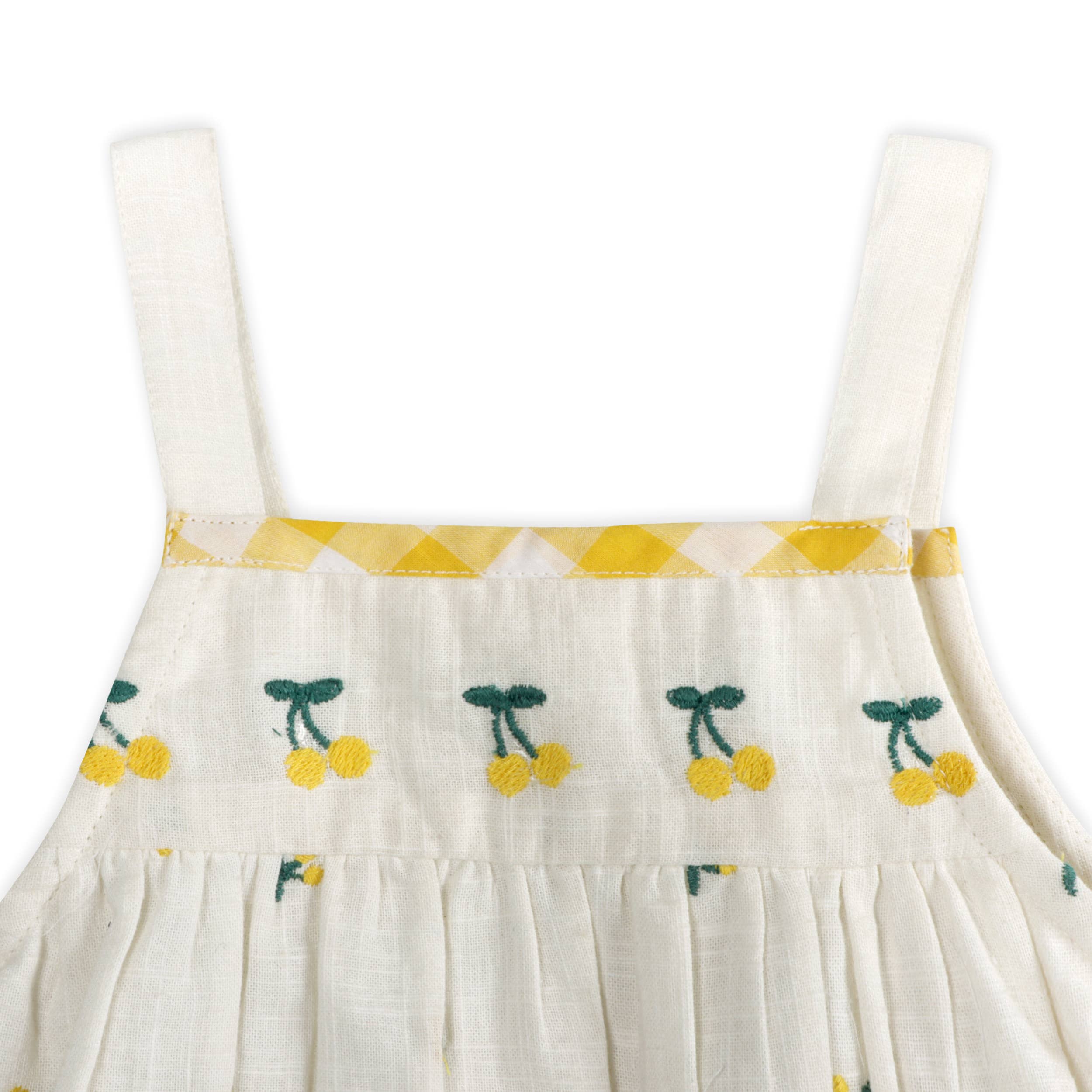 Lulu Embroidered Baby Dress + Bloomer (Organic): Natural