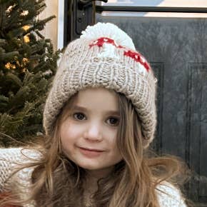 Mushroom Hand Knit Beanie Hat Baby & Kids