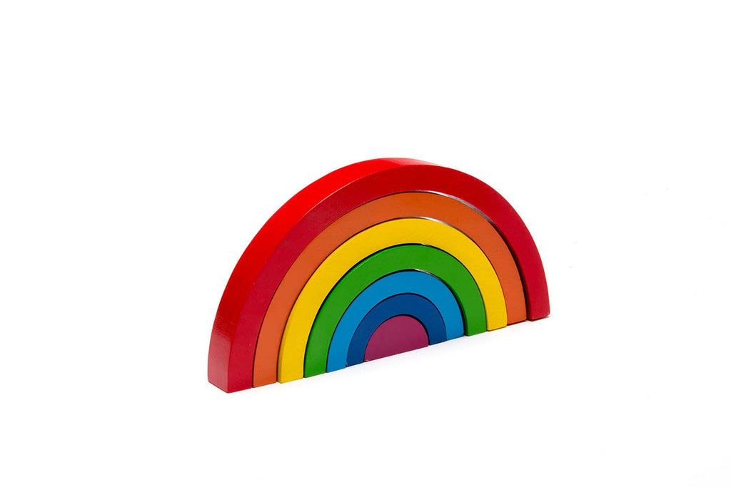 Wooden Rainbow Toy, Fair Trade & Handmade in bright colours