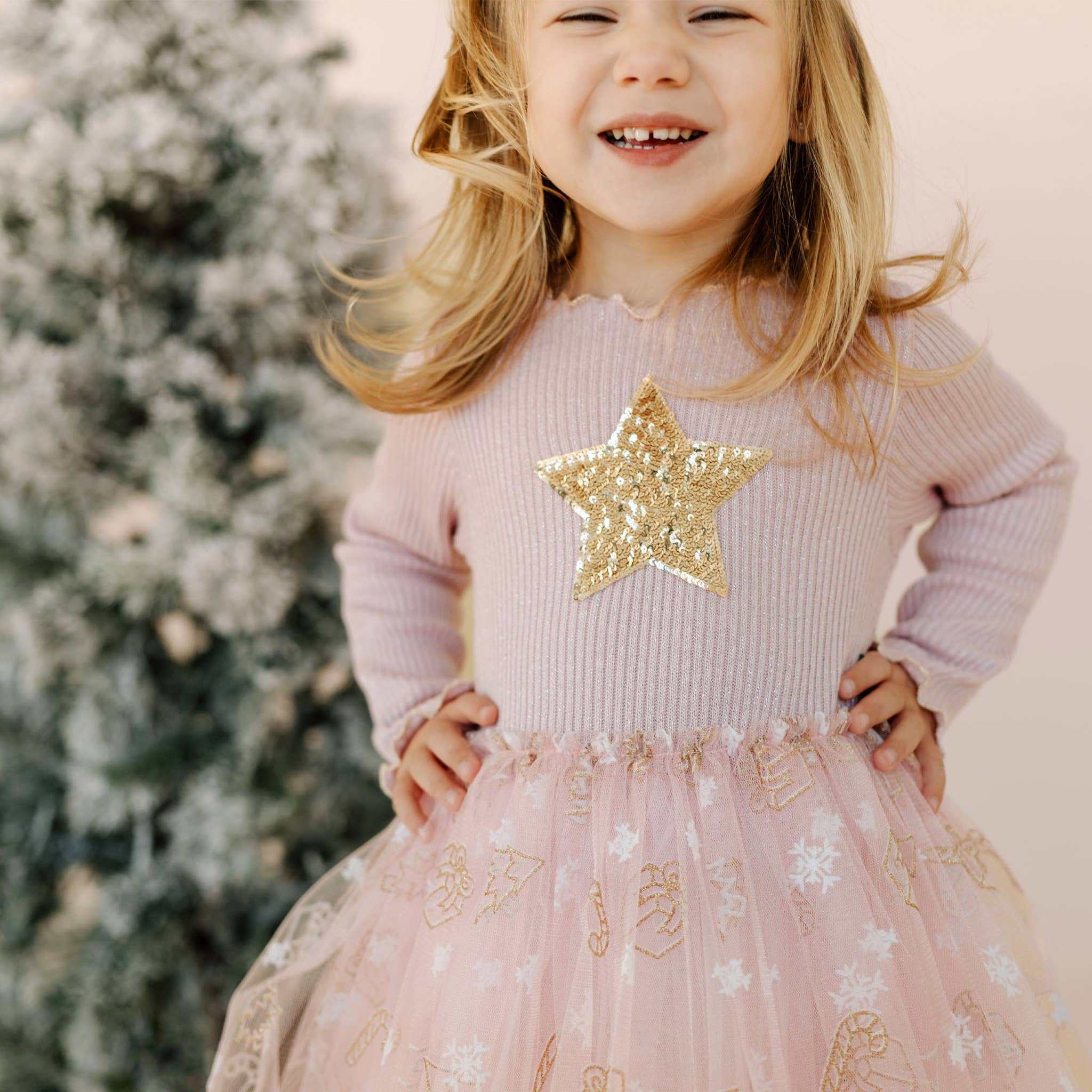 Gold Cane Tutu Dress: Pink / 6M