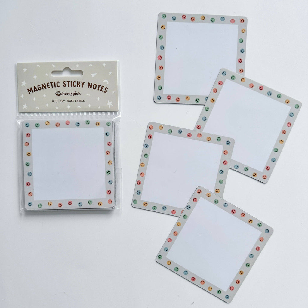 Magnetic Sticky Notes (10pc Dry Erase Labels): Neutral Check