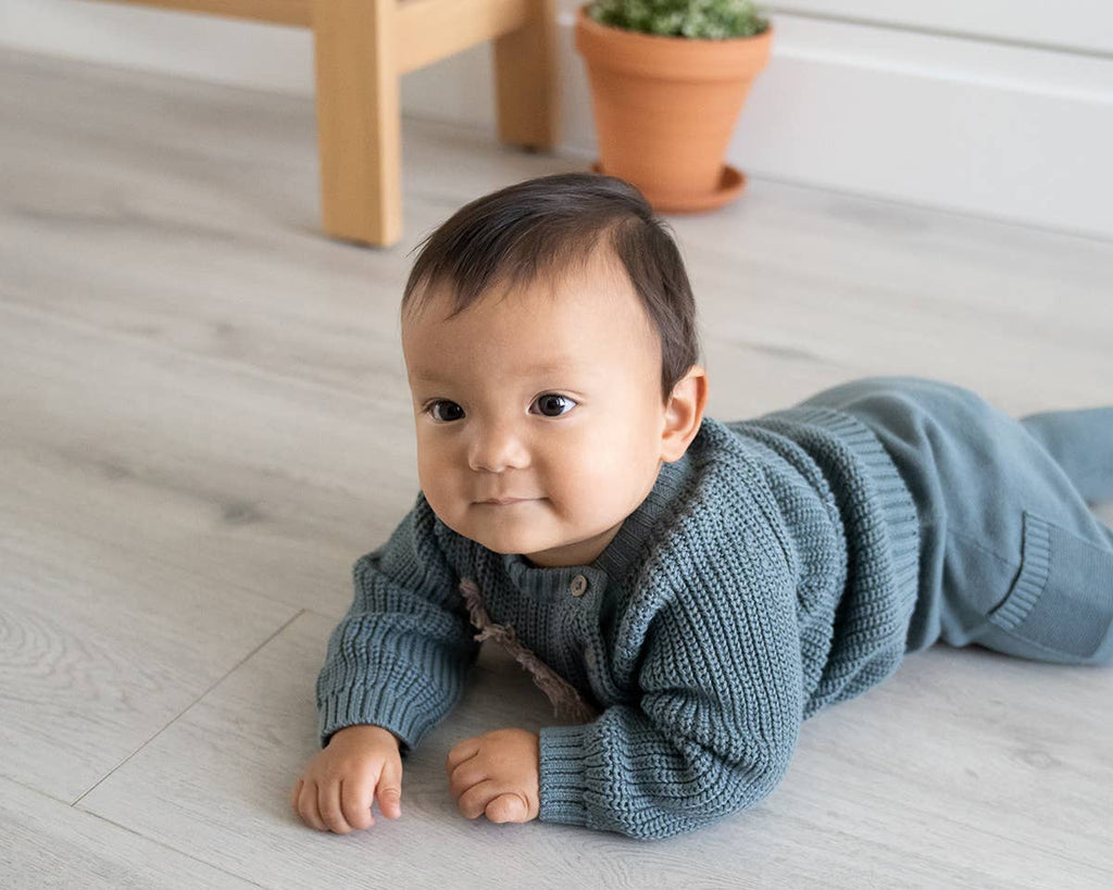 Baby Side Pocket Sweater Knit Pants Organic Cotton: Cafe Latte