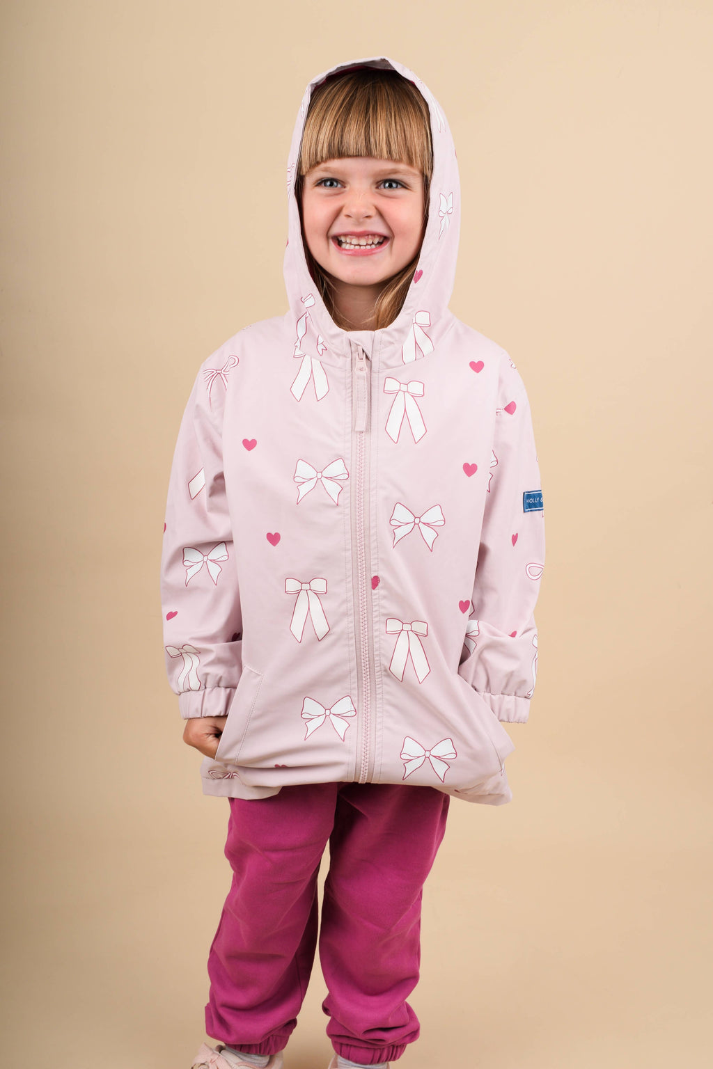 Hearts & Bows Color Changing Kids Raincoat