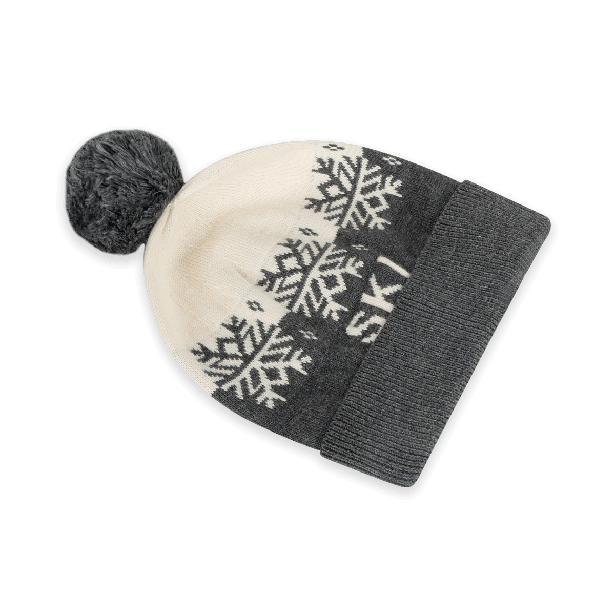 Ski Day Knit Baby Beanie Hat (Organic Cotton): Charcoal / One Size