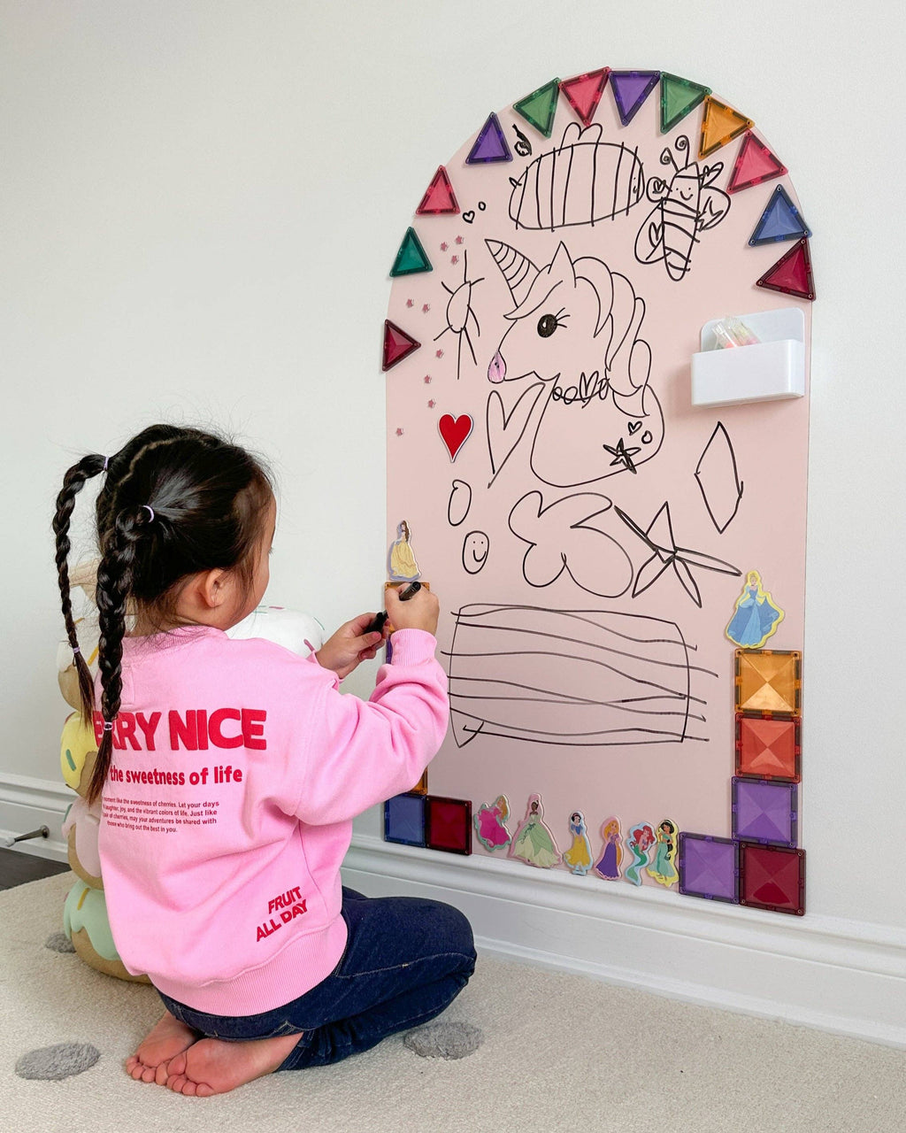 Magic Playwall - Arch Magnetic Wall Decal for Kids: Blush