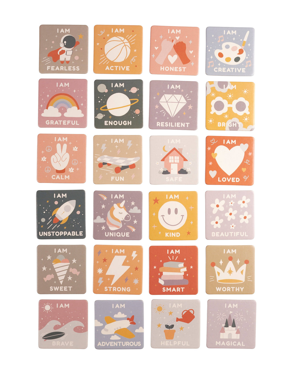 Jeu de mémoire d'affirmations pour enfants