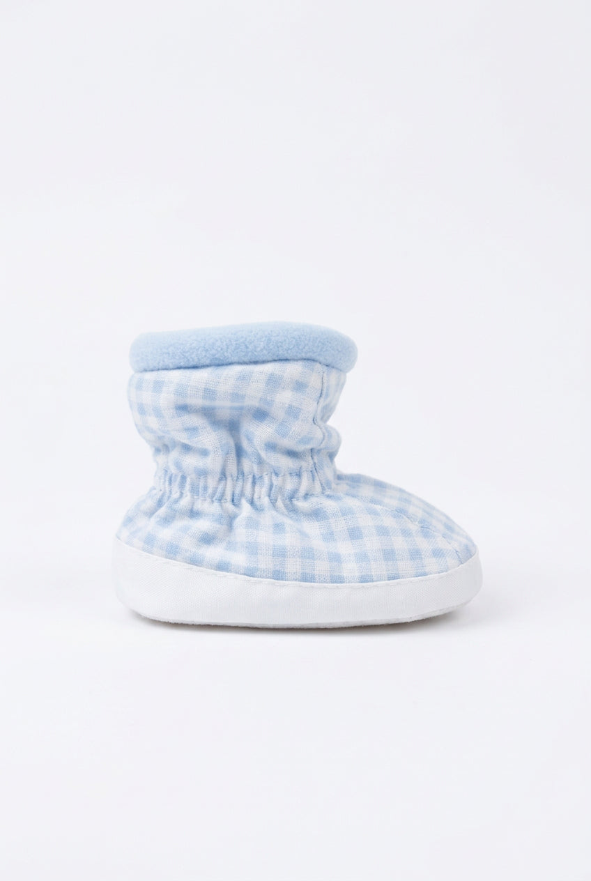 Baby Blue Check Baby Slipper