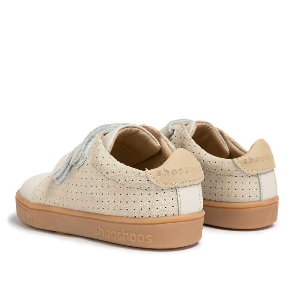 SQUAREBRIDGE - SHOOSHOOS TODDLER KIDS LEATHER SNEAKER: CREAM