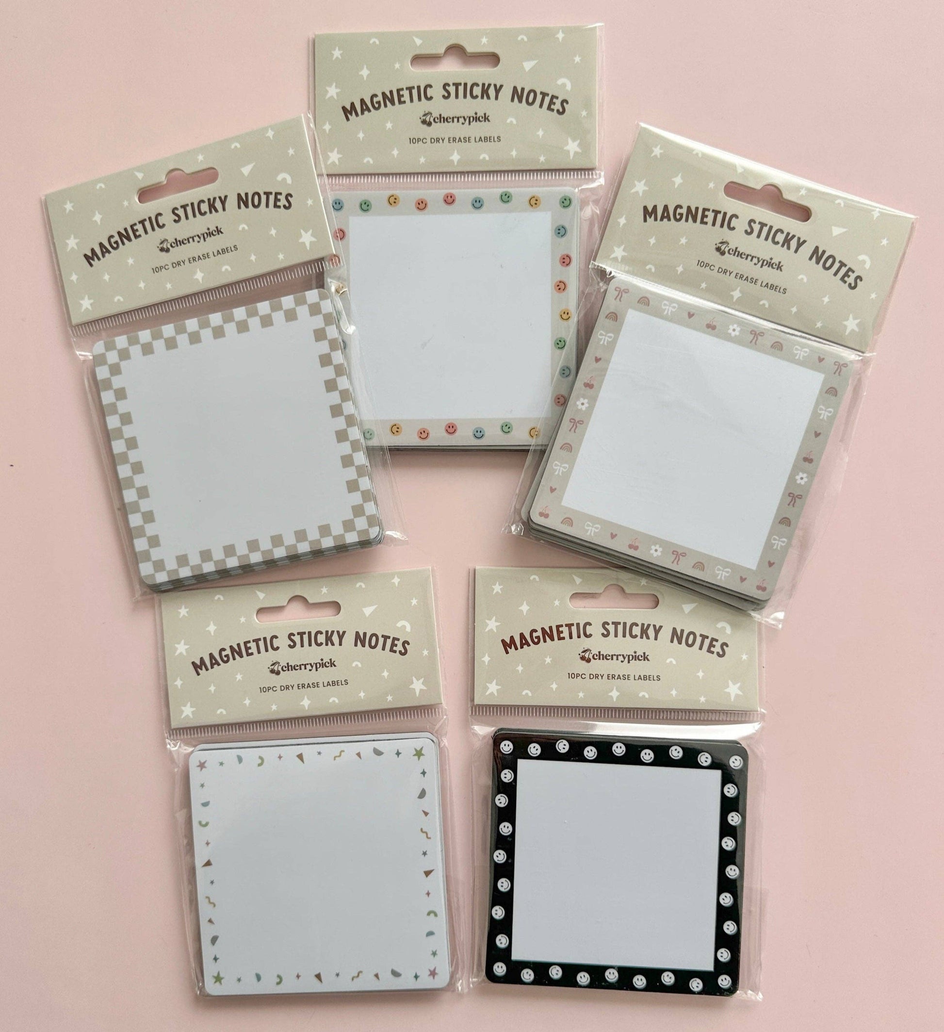 Magnetic Sticky Notes (10pc Dry Erase Labels): Bows